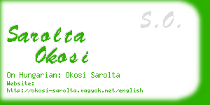 sarolta okosi business card